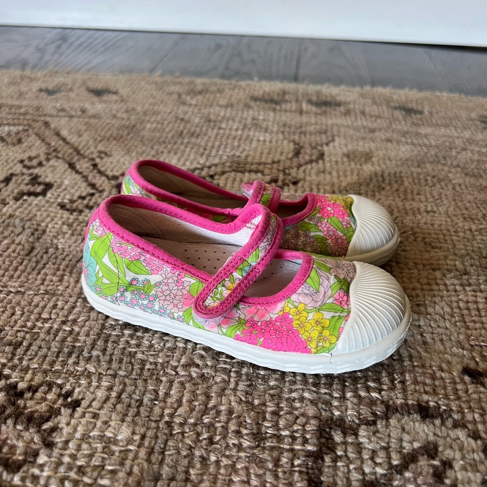 Jacadi Pink and Green Kids Sneakers Size 23